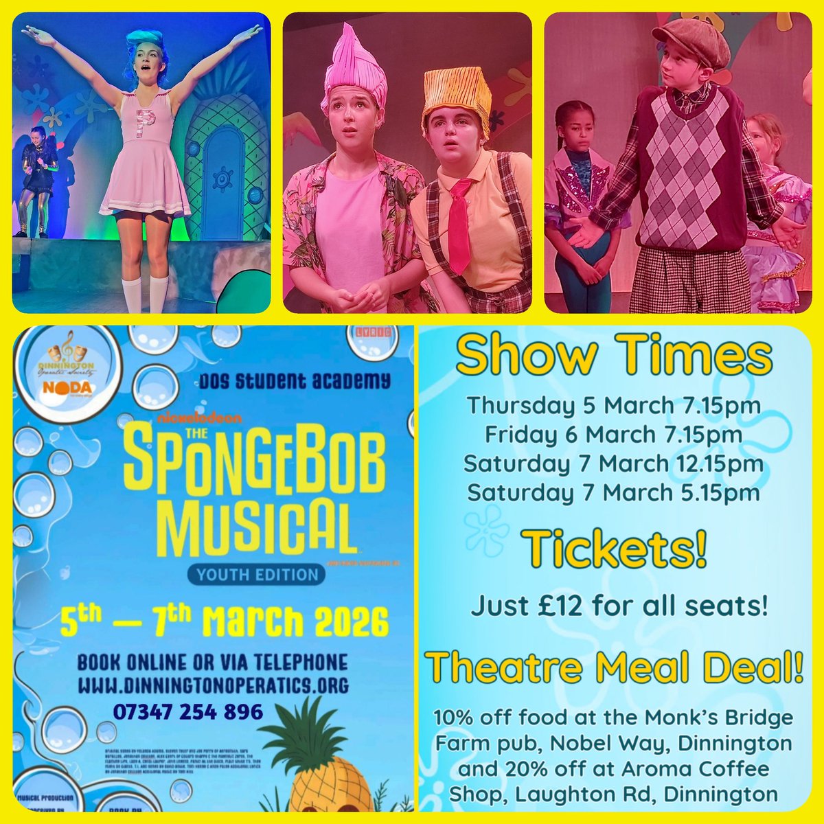 DOperaticS's tweet photo. It's finally SPONGEBOB week! 
Don't miss this brilliant show!
Call 07347 254 896 or book on line at https://t.co/G8EJYuyygh https://t.co/X6D4AqGuot