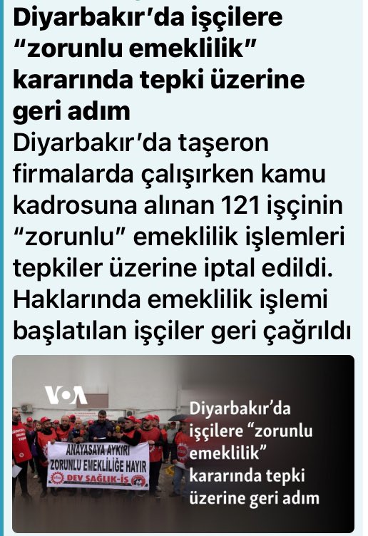 #696KHKlıGençEmekliler
◾696 KHK ile on binlerce işçi Zorla Emekli Edilerek mağdur edildi
◾En düşük maaşa mahkûm edilerek geçim derdine düşürüldü,
◾Kamu, yetişmiş iş gücünü kaybetti
◾İŞİMİZİ GERİ İSTİYORUZ!
<a href="/RTErdogan/">Recep Tayyip Erdoğan</a> <a href="/dbdevletbahceli/">Devlet Bahçeli</a> <a href="/eczozgurozel/">Özgür Özel</a> <a href="/isikhanvedat/">Prof. Dr. Vedat Işıkhan</a> <a href="/RTEdijital/">Erdoğan Dijital Medya</a>