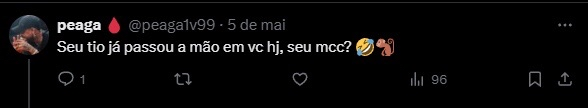 Voce pode não concordar com o que meu amigo disse, pode bloquear, chorar, fazer o que vc quiser...

Mas isso não te da direito de chamar ele de autista, aliás não é a primeira vez que essa conta aqui esbanja preconceito

triste é gente do fandom do gabe seguindo isso aqui ainda