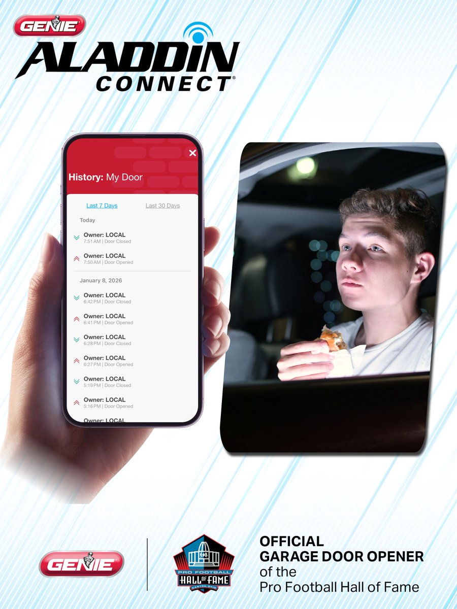Hang on… Did someone make a secret drive thru run last night?
And they didn't get you anything? Shame shame… Good thing you can see your door history on the Aladdin Connect app!
