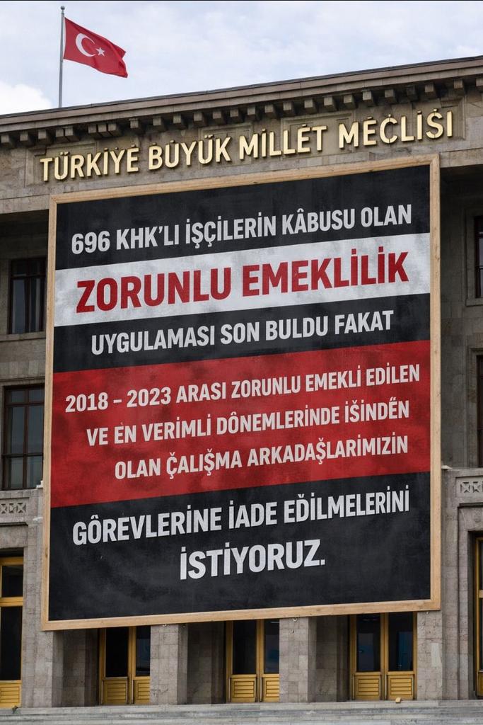 #696KHKlıGençEmekliler
◾696 KHK ile on binlerce işçi Zorla Emekli Edilerek mağdur edildi
◾En düşük maaşa mahkûm edilerek geçim derdine düşürüldü,
◾Kamu, yetişmiş iş gücünü kaybetti
◾İŞİMİZİ GERİ İSTİYORUZ!
<a href="/RTErdogan/">Recep Tayyip Erdoğan</a> <a href="/dbdevletbahceli/">Devlet Bahçeli</a> <a href="/eczozgurozel/">Özgür Özel</a> <a href="/isikhanvedat/">Prof. Dr. Vedat Işıkhan</a> <a href="/RTEdijital/">Erdoğan Dijital Medya</a>
