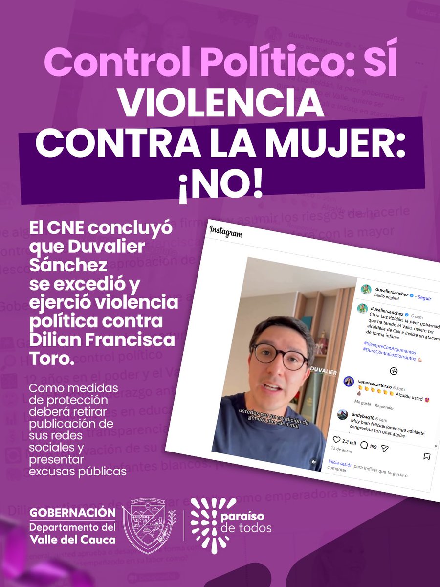 El <a href="/CNE_COLOMBIA/">CNE Colombia</a> marca un precedente claro: impuso medidas para protegerme frente a hechos de violencia política y condenó a un congresista por este comportamiento.

Ordenó retirar de inmediato sus publicaciones y presentar excusas públicas. Porque atacar a una mujer por su
