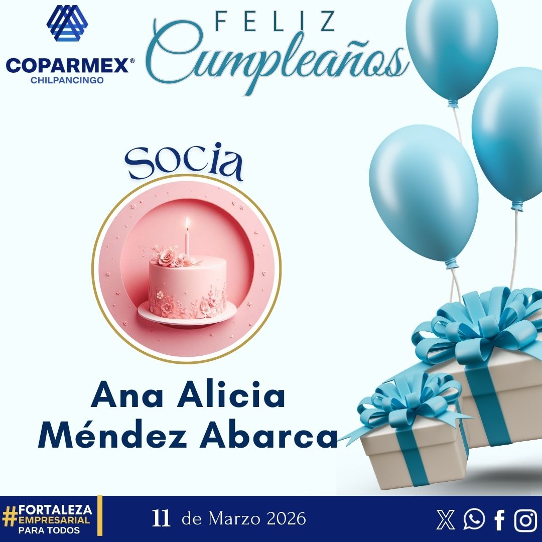 Deseamos un feliz día a nuestra socia 🥳 Ana Alicia Méndez Abarca 💐🎂
Que este nuevo año llegue cargado de momentos inolvidables, sonrisas sinceras, abrazos que reconfortan y sueños que se cumplan.🥂

💐🎂 ¡Feliz cumpleaños! 💐🎂

#FortalezaEmpresarialParaTodos #Cumpleañ