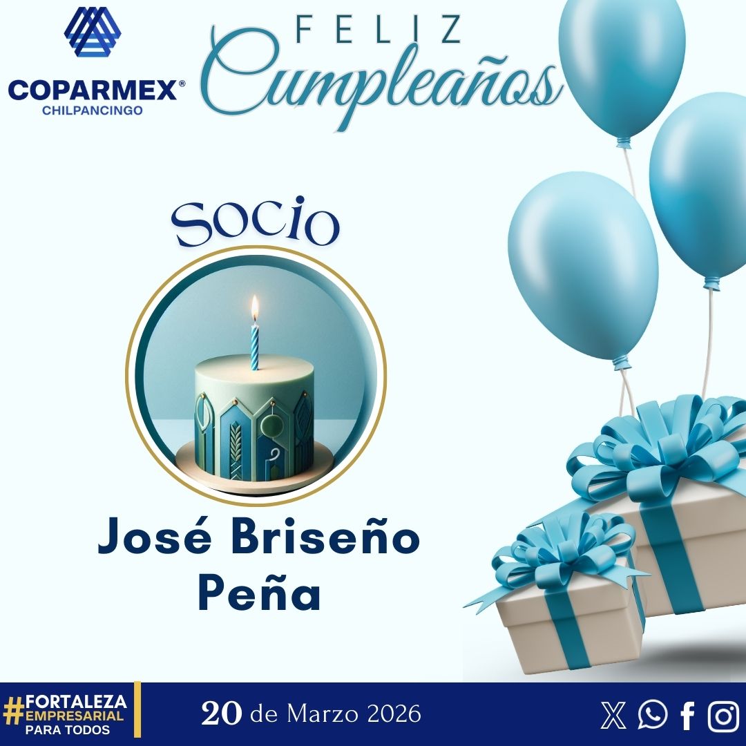 🎉 Felicitamos con mucho gusto a nuestro socio José Briseño Peña por cumplir un año más de vida 🥳

Le deseamos un año lleno de oportunidades, aprendizajes y grandes logros. Que cada meta propuesta se cumpla. 🎉🎊

#FortalezaEmpresarialParaTodos #Cumpleaños