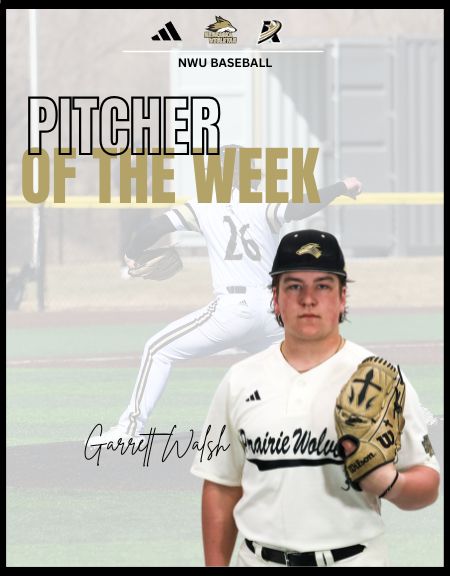 NWUSports's tweet photo. Garrett Walsh Named @AmerRiversConf Pitcher of the Week   

📰 https://t.co/85kh9gd0H5

#PWolfNation | #YipYip | @NWUBaseball https://t.co/eCDV8XMnVS