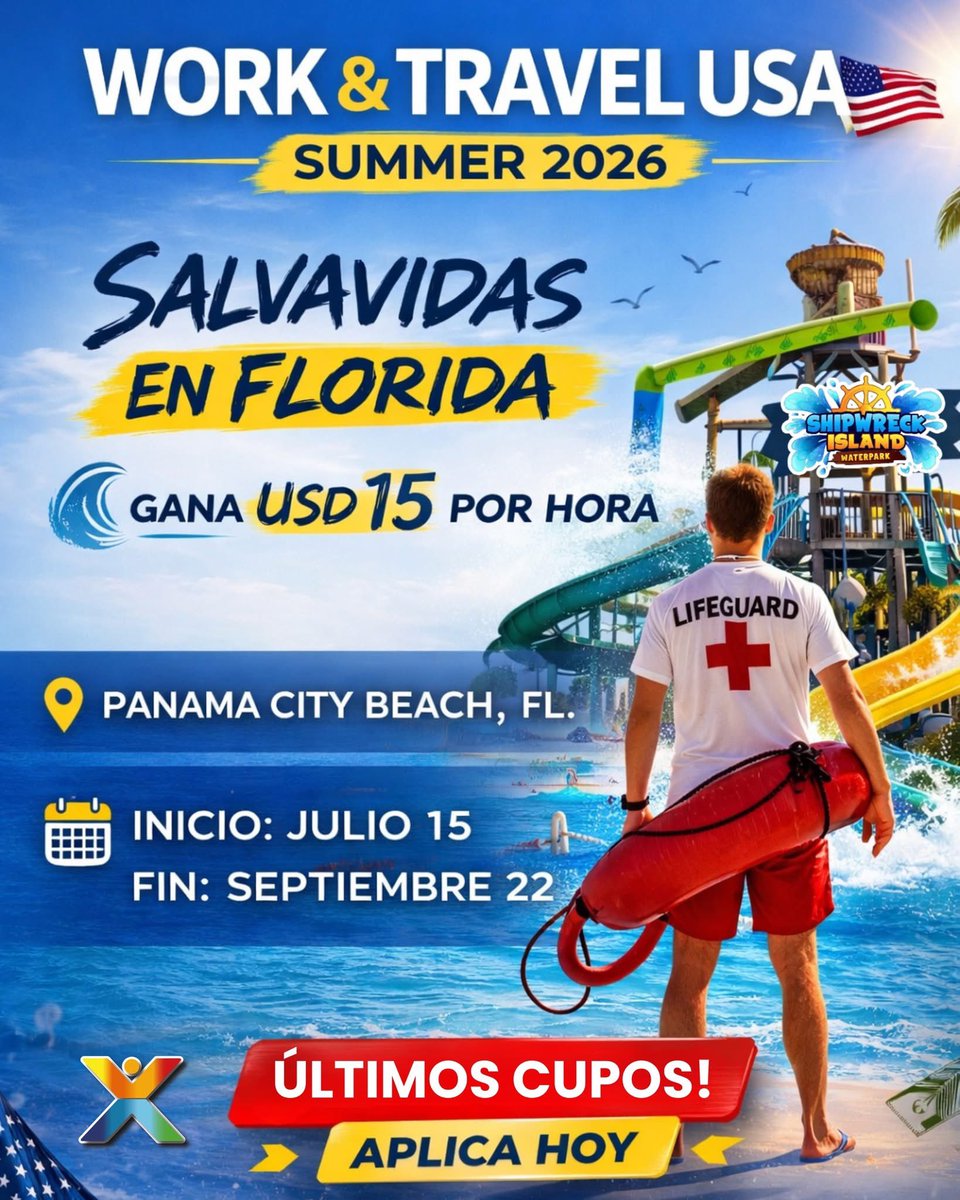 Ovlex_ec's tweet image. 🌊 ¿𝗧rabajar 𝗲𝗻 𝗹𝗮 𝗙𝗹𝗼𝗿𝗶𝗱𝗮 de JULIO a SEPTIEMBRE del 2026? Con el programa 𝘞𝘰𝘳𝘬 &amp;amp; 𝘛𝘳𝘢𝘷𝘦𝘭 𝘜𝘚𝘈 – 𝘚𝘶𝘮𝘮𝘦𝘳 𝟤𝟢𝟤𝟨 𝗲𝘀𝘁𝗼 𝗲𝘀 𝗽𝗼𝘀𝗶𝗯𝗹𝗲!!

#𝗦𝗵𝗶𝗽𝘄𝗿𝗲𝗰𝗸 está buscando SALVAVIDAS 🇺🇸

Sierra: 0985988841
Costa: 0993027535

#WorkAndTravel