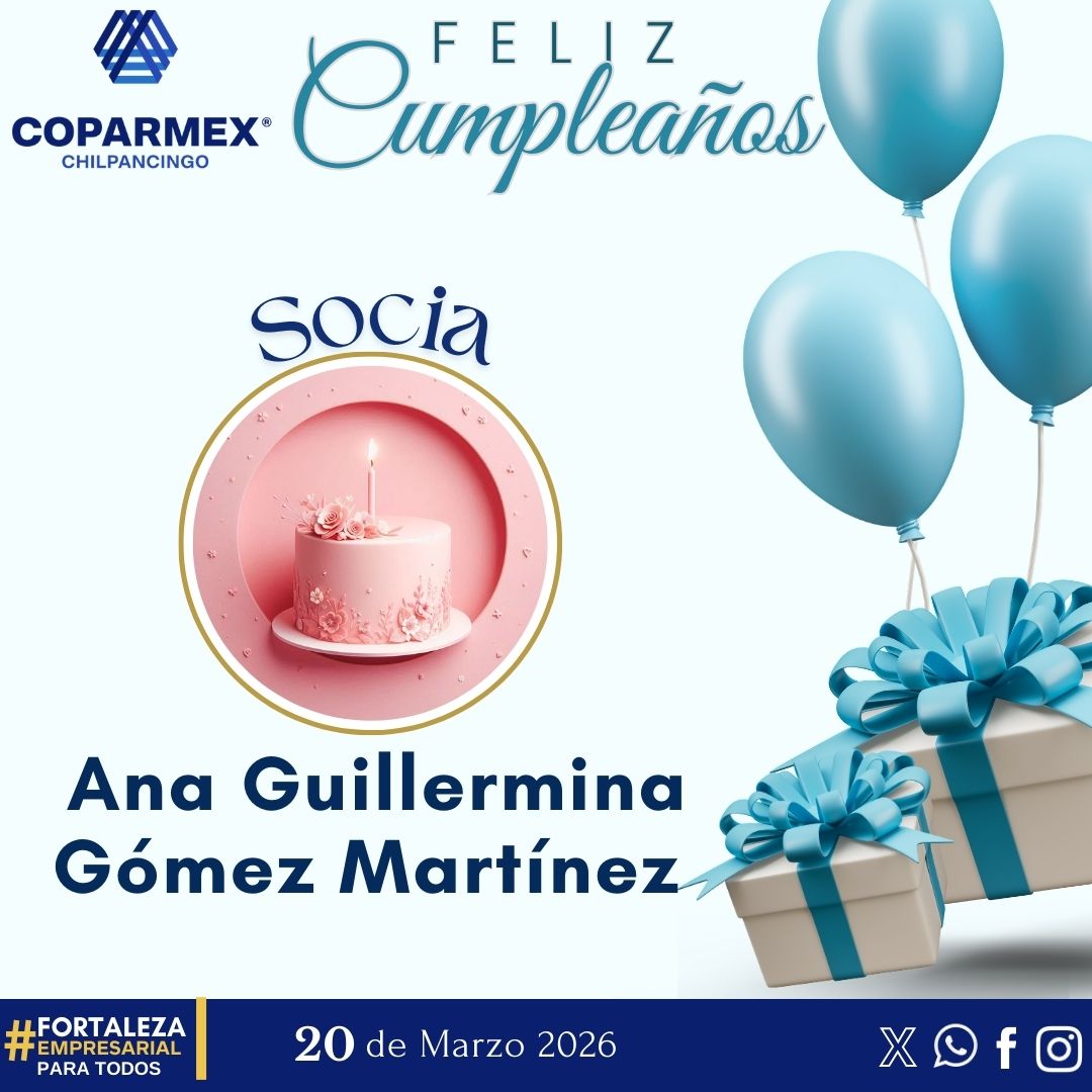 🎂Le enviamos una gran felicitación a nuestra Socia Ana Guillermina Gómez Martínez 💐🎊

Que la vida le sorprenda con cosas buenas, personas valiosas, así como experiencias que le llenen el corazón🎂💐

💐 ¡Feliz cumpleaños! 🎂🌟

#FortalezaEmpresarialParaTodos #Cumpleaños