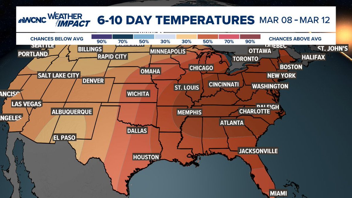 wxbrad's tweet photo. Late May weather in early March this week. Record highs could fall a few days as we see a long stretch of 80° weather starting Wednesday. #cltwx #ncwx #scwx #wcnc #spring https://t.co/3F5aMam4LS