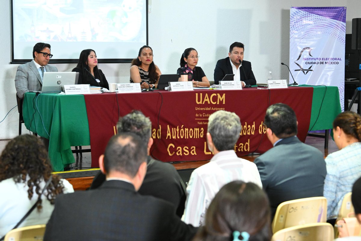 iecm's tweet photo. Las Consejeras @ErikaStradaRuiz y @angelesgil_mx dialogaron con la comunidad de la @UACM sobre migración y prisión preventiva, así como la ampliación y los límites de los derechos político-electorales, durante la sesión 2 del Seminario “Reforma Electoral, grupos de atención prioritaria y acciones afirmativas”