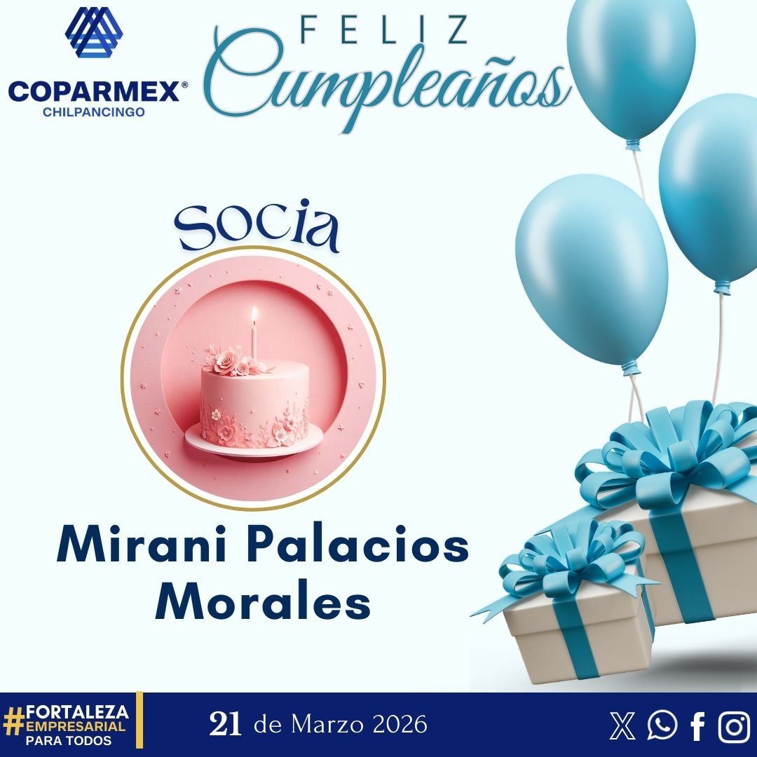 Deseamos un feliz día a nuestra socia 💐 Mirani Palacios Morales 💐🎂

Que disfrute plenamente su día, rodeada de personas que la estiman y de experiencias que le dejen gratos recuerdos. ✨
🥳¡Muchas Felicidades!👏🏻✨

#FortalezaEmpresarialParaTodos #Cumpleaños