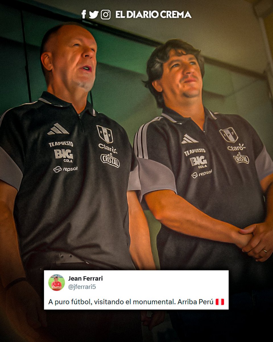 ElDiarioCrema's tweet image. ¡UNA VISITA MONⓊMENTAL! 🤩👋🏽

Jean Ferrari, Director General de Fútbol de la Selección Peruana 🇵🇪, volvió al 🏟 Monumental para presenciar el Universitario - FC Cajamarca. 🤝🏻

Lindo tenerlo de vuelta en casa... ¡Éxitos siempre, @jferrari5! 💛❤️💪🏼

📸 FPF
#YdaleU
#ArribaPerú