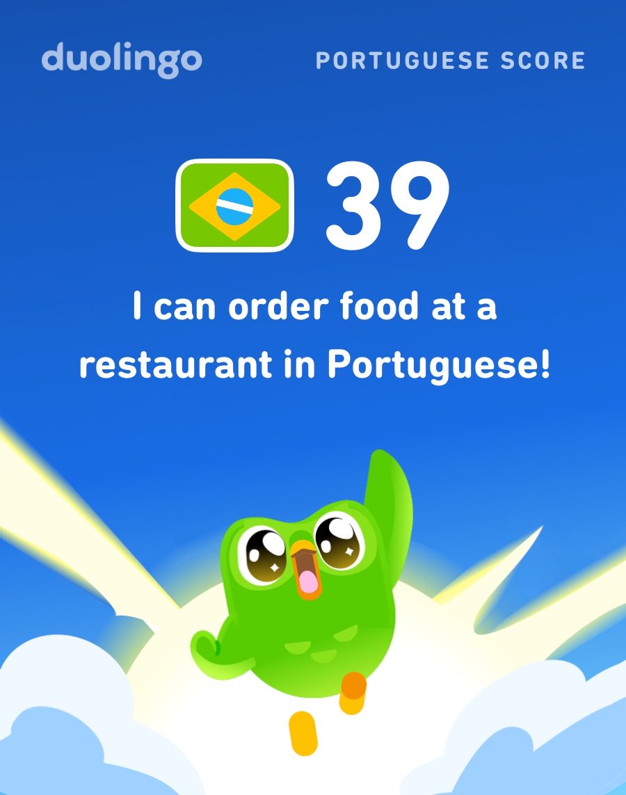 Todo esse trabalho para só pedir comida no restaurante ⁦<a href="/DuolingoBrasil/">Duolingo Brasil 🇧🇷</a>⁩ ?  😅