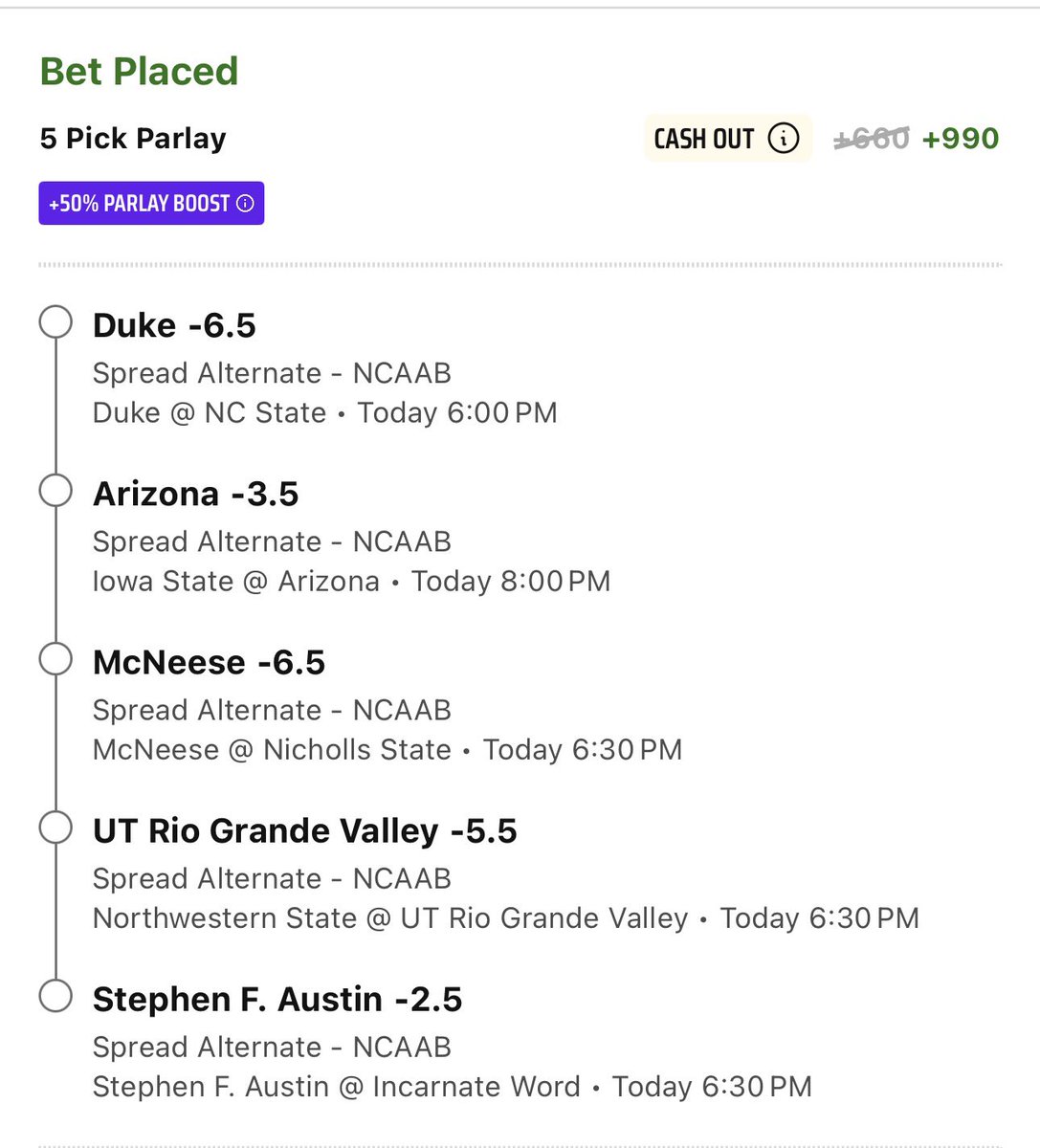 ZephanCovers's tweet photo. CBB MONDAY BEST PARLAY🎰💰

Sad the seasons coming down to a close, but let’s cash out tonight🤞🔮

$25 to 2 people who follow/RT when we cash!❤️ https://t.co/CXqUVUBdTB
