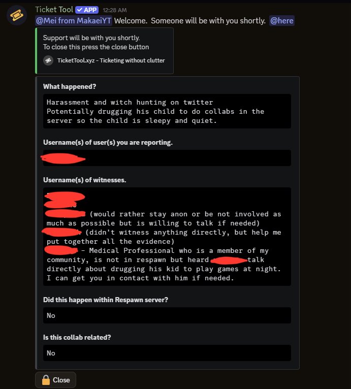So because Respawn mods ignore “anything that happened outside the server” does that mean they use the ticket tool’s “did it happen within the server” as a way to mass sort through which ones to pay attention to and which to ignore? And btw this was dismissed