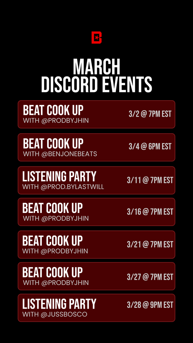 We're BOOKED AND BUSY with our virtual March events! 

Tonight is the first at 7pm EST on Discord: discord.gg/ZjsjpT2MuR

See you there🔥

Thread 🧵