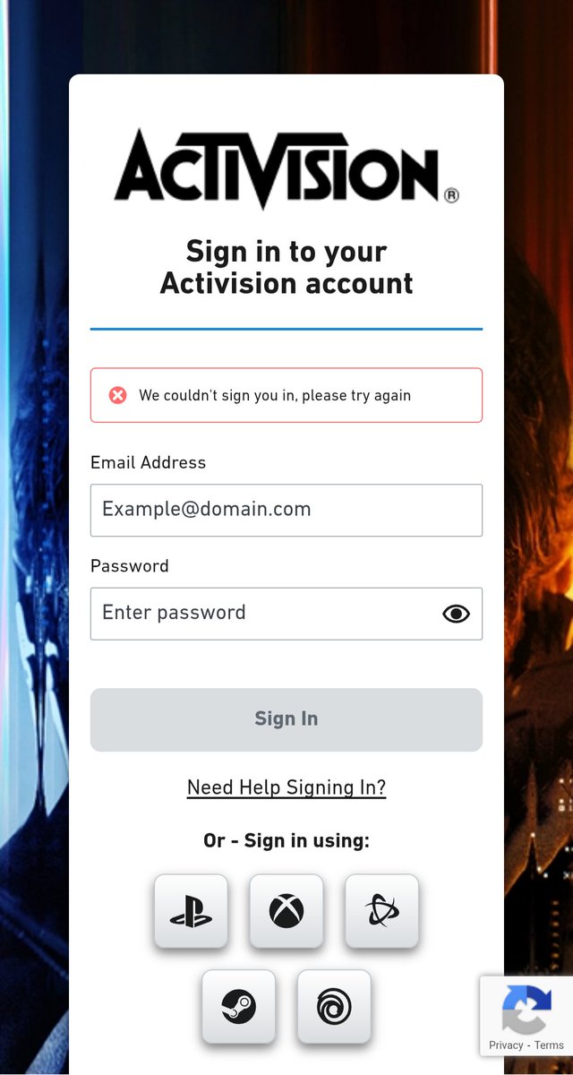 BlackoutDC900's tweet image. @ATVIAssist @Activision How do I supposed to play your game is I can't log in?? I heard that this problem was fixed but it isn't.