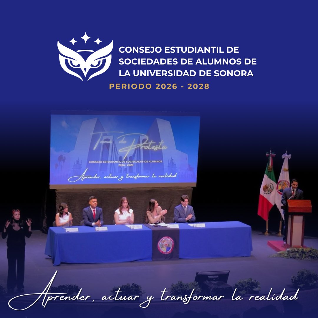 CESA_Unison's tweet photo. “La lucha estudiantil, no nace de la comodidad”

Hoy tomó protesta el nuevo CESA UNISON 2026–2028.
Compromiso, participación y liderazgo colectivo.

#CESA #UNISON #HERMOSILLO #SONORA #ACTUA https://t.co/TkGNSAkThJ