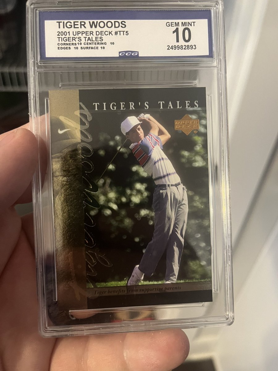 bens_toy_attic's tweet photo. @3bangerbreaks @Jmjateson 2001 Upper Deck - Tiger's Tales Tiger Woods #TT5 (RC) - CCG graded GEM MINT 10 $15 https://t.co/DmFGIQalGK https://t.co/NHk8AaKi5R