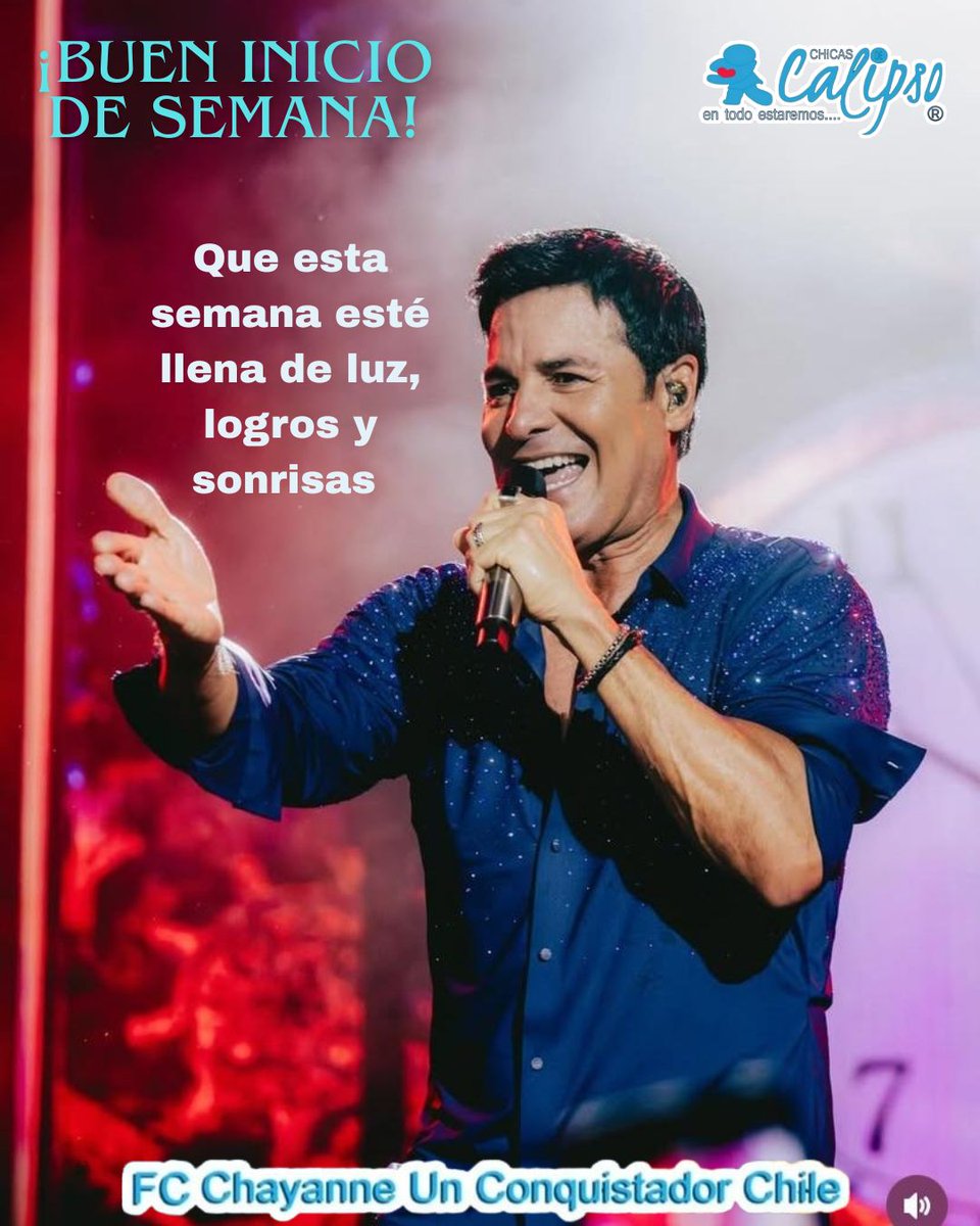Agradecer a <a href="/RadioPudahuel/">Radio Pudahuel</a>  y a #Panchito por entregarnos este hermoso tema #Torero de nuestro querido <a href="/CHAYANNEMUSIC/">CHAYANNE</a>  saludos desde #Coquimbo 
<a href="/CHICASDECALIPSO/">Fans Club Chicas de Calipso 🇨🇱</a>  🩵🇨🇱🩵🇨🇱🩵🩵