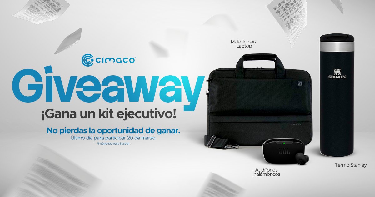 CimacoMexico's tweet photo. ¡Atención godines! 💼
En el Mes Ejecutivo Cimaco te regalamos un kit ejecutivo para que impactes en tu trabajo.
Para participar:
• Síguenos
• Comparte este post
• Dale like
Tienes hasta el viernes 20 de marzo.
*No participan empleados.
*Válido en Saltillo, Monclova, Mazatlán, Cd. Juárez, Culiacán y Comarca Lagunera.
