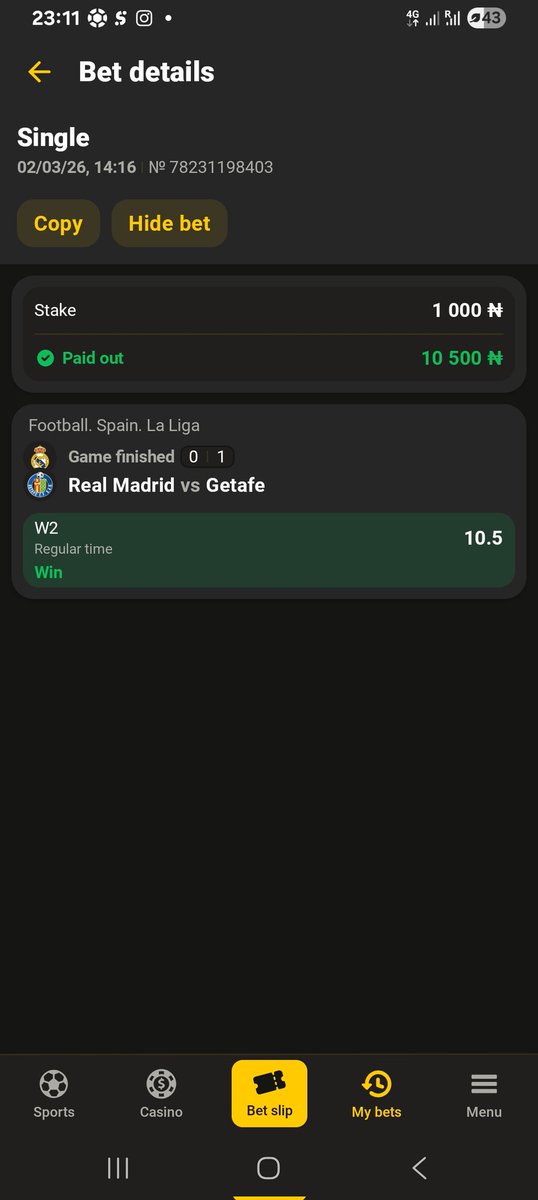 GOZZYHENRY's tweet photo. Booooooom... Single bet delivered successfully https://t.co/B345XfgTmZ