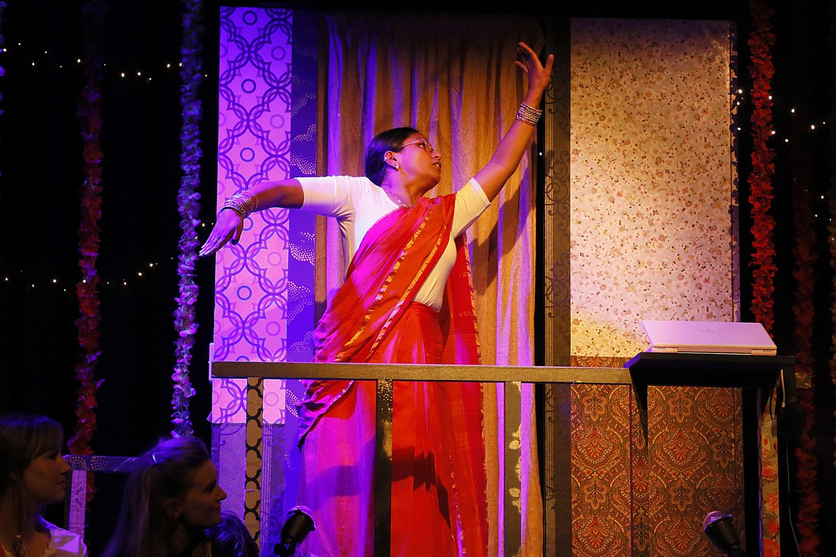 Mrs. Krishnan's Party, now at the Grand Theatre's Auburn Stage, includes you as a guest, in this interesting piece of immersive theatre.  Enjoy the smells of the party food cooking, and partake in all the activities.  Here's Sandi Laird's review: entertainthisthought.com/mrs-krishnans-…
