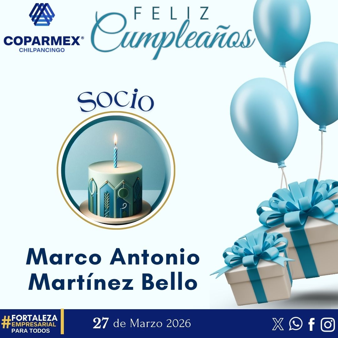 ¡Muchas Felicidades a nuestro Socio Marco Antonio Martínez Bello!🎊

Disfrute su cumpleaños rodeado de afecto, momentos gratos y recuerdos memorables.
¡Feliz cumpleaños! 🎂✨

#FortalezaEmpresarialParaTodos #Cumpleaños