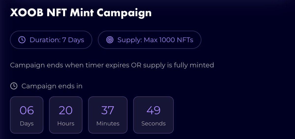 Free $100 Alpha from <a href="/XOOBNetwork/">XOOB 👾</a> 

Visit: xoob.link/?ref=a4329a12bb

Connect your wallet
Connect your x account
Have a score above 100
Mint your free nft

Collection size: 1000. 

Think this should be worth more coming days