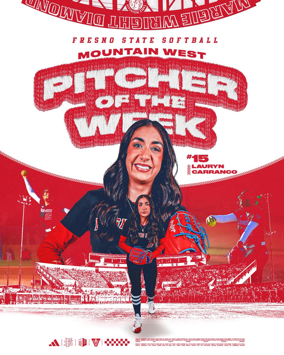 FresnoStateSB's tweet photo. 𝐄𝐀𝐑𝐍𝐄𝐃 🗣️

Lauryn Carranco earns her first MW Pitcher of the Week nod after a stellar weekend in Stockton‼️

📰: https://t.co/GHBHi6NsVT https://t.co/qMe6vpXBU8