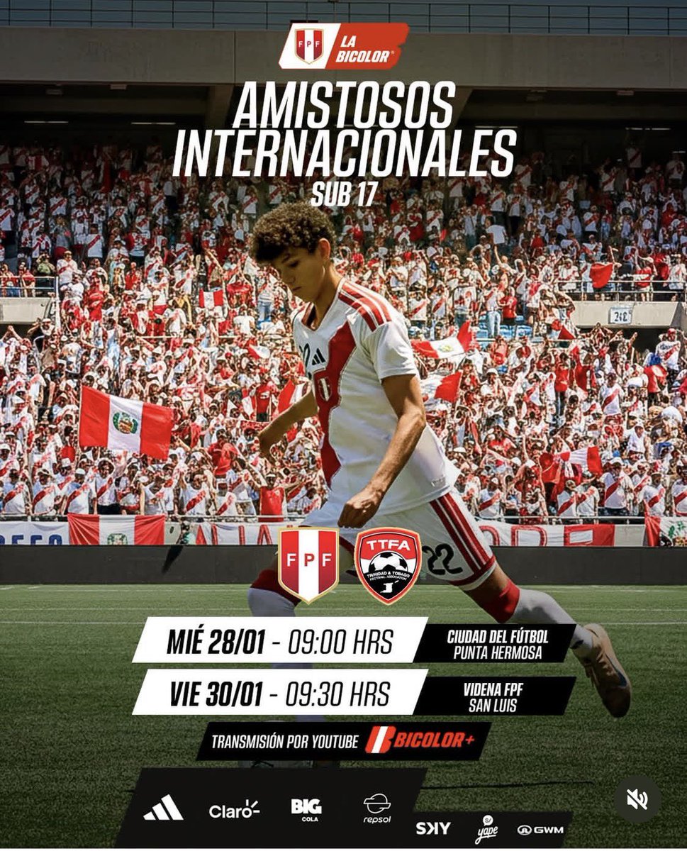 Gracias <a href="/TuFPF/">Federación Peruana de Fútbol</a> 🇵🇪 por ser un gran anfitrión de <a href="/TTFootballAssoc/">TTFA</a> 🇹🇹 U17