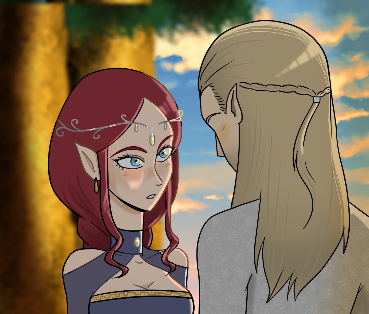 Female OC from Lord of the Rings/ legolas x oc #fanart #Ocxcanon #OC #hobbit #canon #art #foryou #Parati