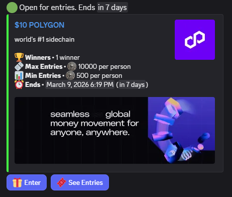 If you're holding $BONES, this is for you 👀

🎟️ Week #22 Raffles are LIVE in Discord

🔥 Win $40 in <a href="/0xPolygon/">Polygon | POL</a>

🏆 3 total winners

💰Turn NFT reward tokens into real $$$

⏳ 1 week to enter