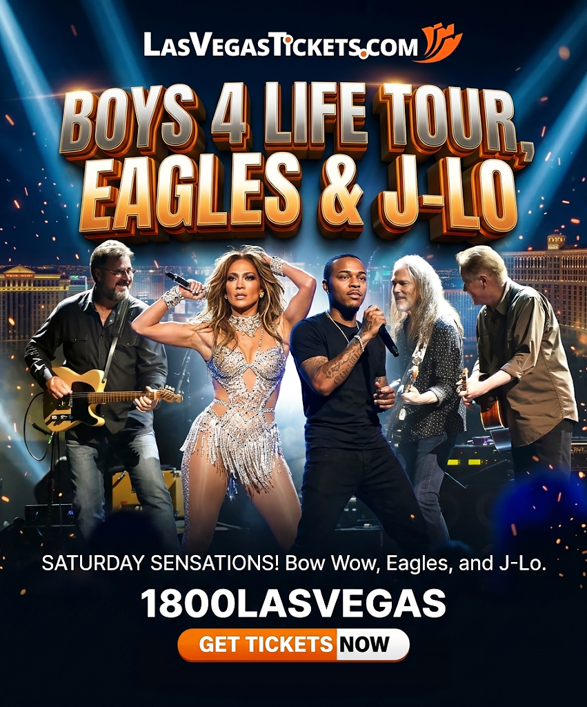 LVTickets's tweet image. ✨ SATURDAY SENSATIONS! 🎤🦅 Bow Wow "Boys 4 Life Tour", Eagles, and J-Lo. 🎫 Tickets at lasvegastickets.com or 1800LASVEGAS!

#Boys4Life #EaglesSphere #LVTickets