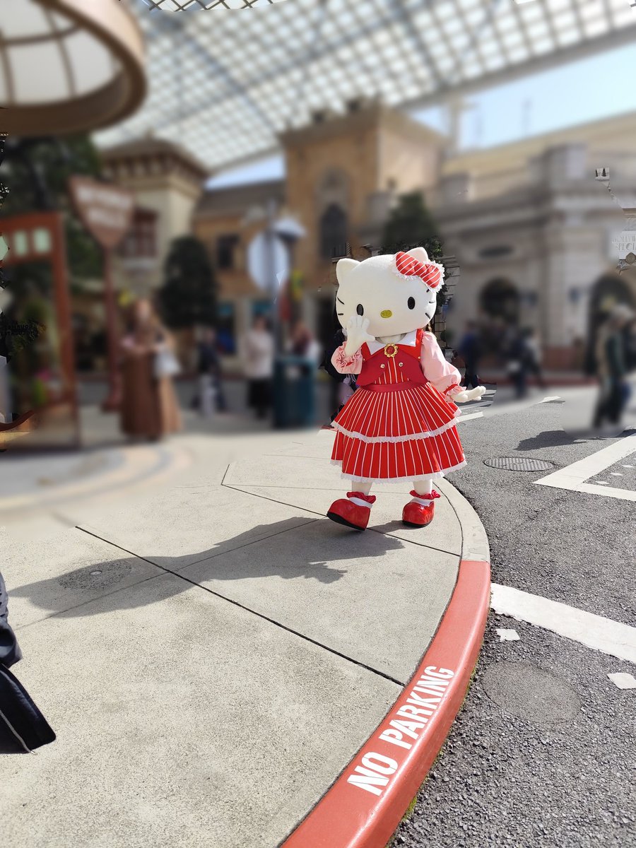 気分るんるんキティちゃん❤白線の上をとことことこ☺楽しかったなぁ