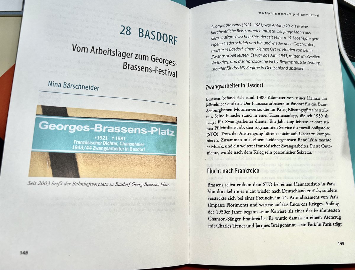 Triste nouvelle en apprenant ce matin la mort de Marion Schuster qui avait lancé il y a plus de 20 ans un festival Brassens à Basdorf près de Berlin où l'artiste a été envoyé durant la guerre dans le cadre du STO. 
Un article du livre présenté la semaine dernière "63 lieux de