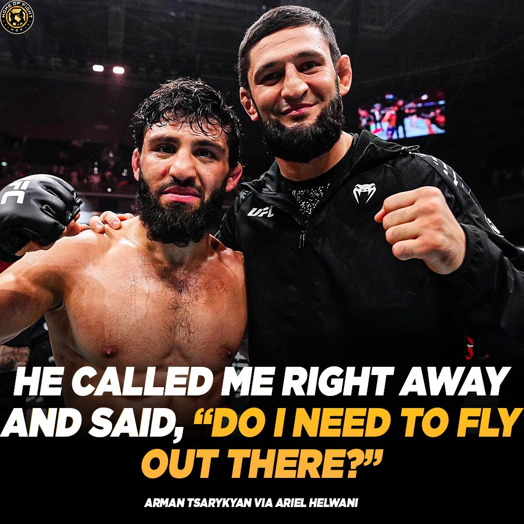 😱💪Arman Tsarukyan says Khamzat Chimaev called him right after he got into a brawl at RAF Wrestling:

“He called me right away and said, “Should I fly out [there]?… when there’s a fight you never invite me.”

I said to him, “Don’t come, bro, calm down.” Me and Khamzat shouldn’t