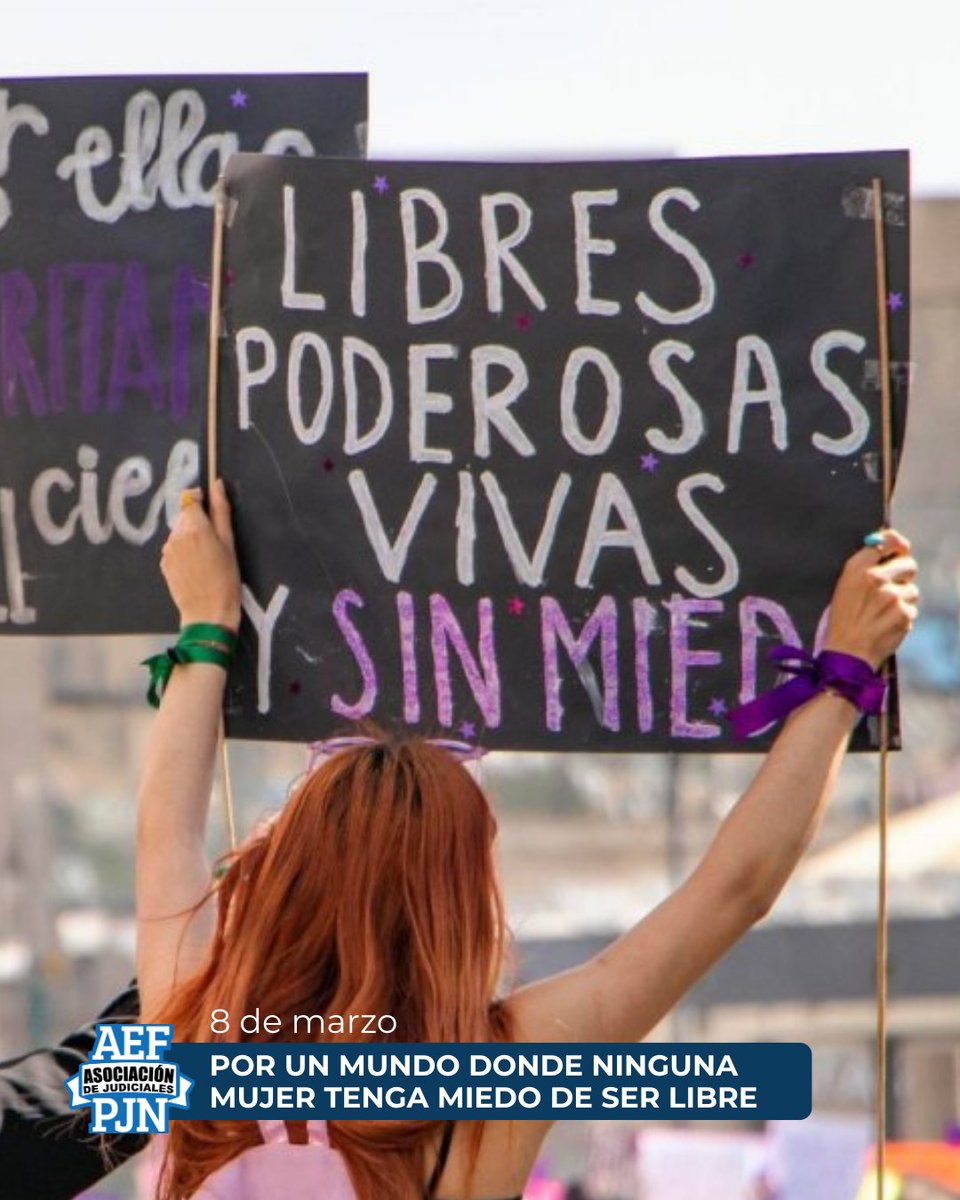 de_judiciales's tweet photo. Hoy reafirmamos el compromiso por un mundo donde ninguna mujer tenga miedo de ser libre. 💜✊🏼

El 8 de marzo es una jornada de reflexión y acción en defensa de la igualdad, la justicia y los derechos conquistados. 🗣️ Por más derechos, más igualdad y más libertad. https://t.co/Q2FgUDjal8