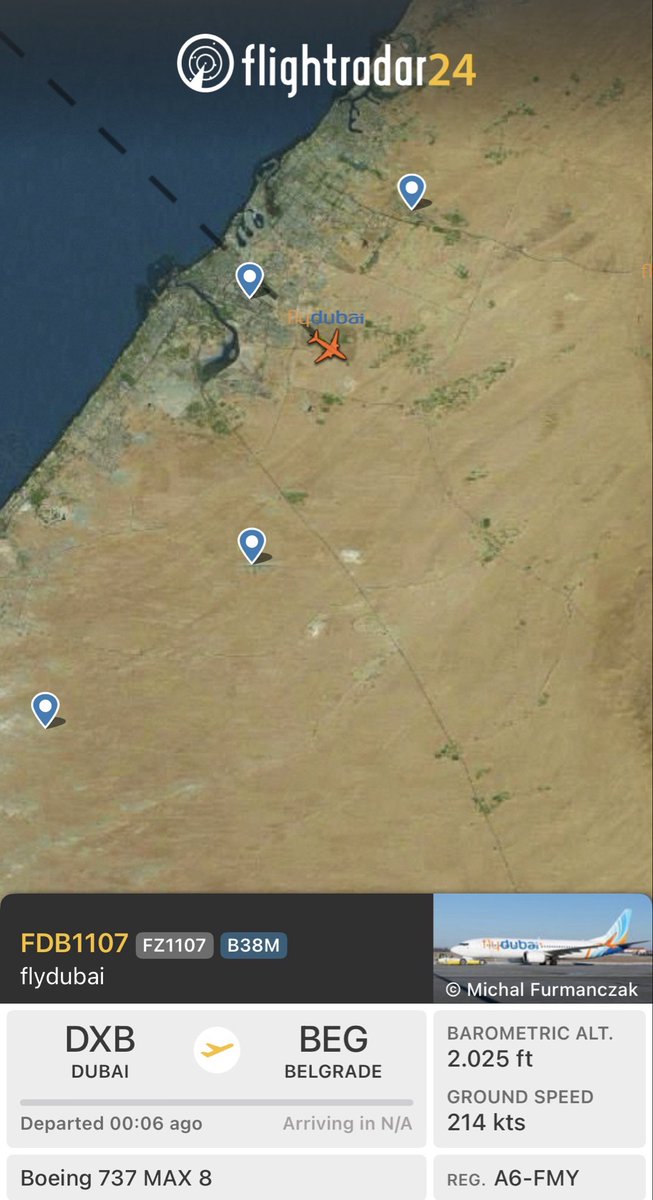 Pedjijatar's tweet photo. flyDubai je poleteo konačno ka BEG. Veliki pozdrav za sve medije koji su objavili da je let otkazan.✈️ https://t.co/bnx8odChfa