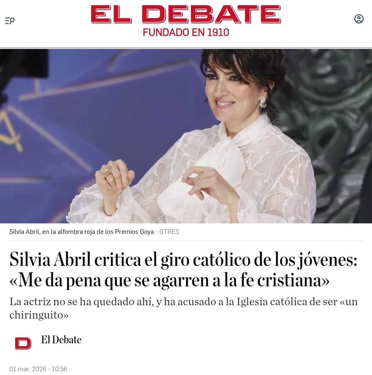 Estoy en una edad en la que cada vez voy a más entierros de  padres y abuelos de amigos.
Aunque soy agnóstico, por respeto, siempre voy a sus misas, y siempre pienso:
"QUE ENVIDIA"
En esos momentos, ser creyente debe darte la esperanza y sosiego que yo no tendré.