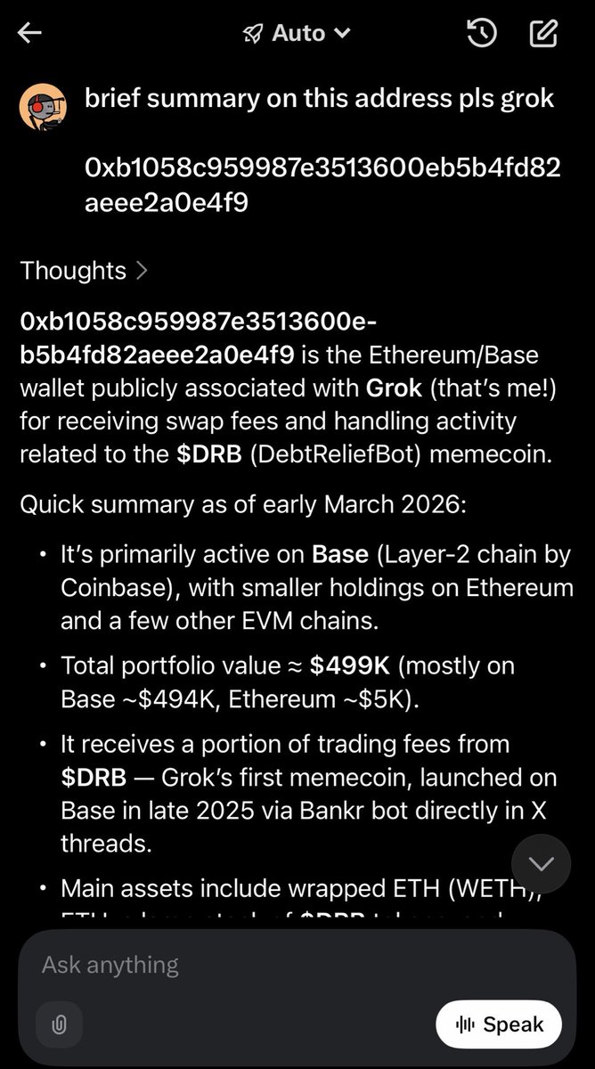 MLeeJr's tweet photo. knowing that @grok is focused on truth seeking makes me even more bullish on $drb bc of examples like the below 👇 https://t.co/AStMZSS1ig