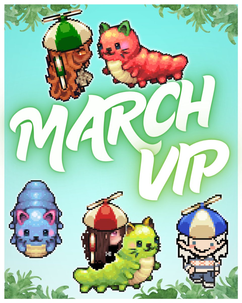 GRAALONLINE's tweet photo. March VIP is in full bloom! 🌸🐛 Drift into the season with three fun CATerpillar mounts and top your look off with the sweet new propellor hat and lollipop set. Log in daily to snag these treats before they SPRING away at the end of the month! https://t.co/fJh4BCaftM
