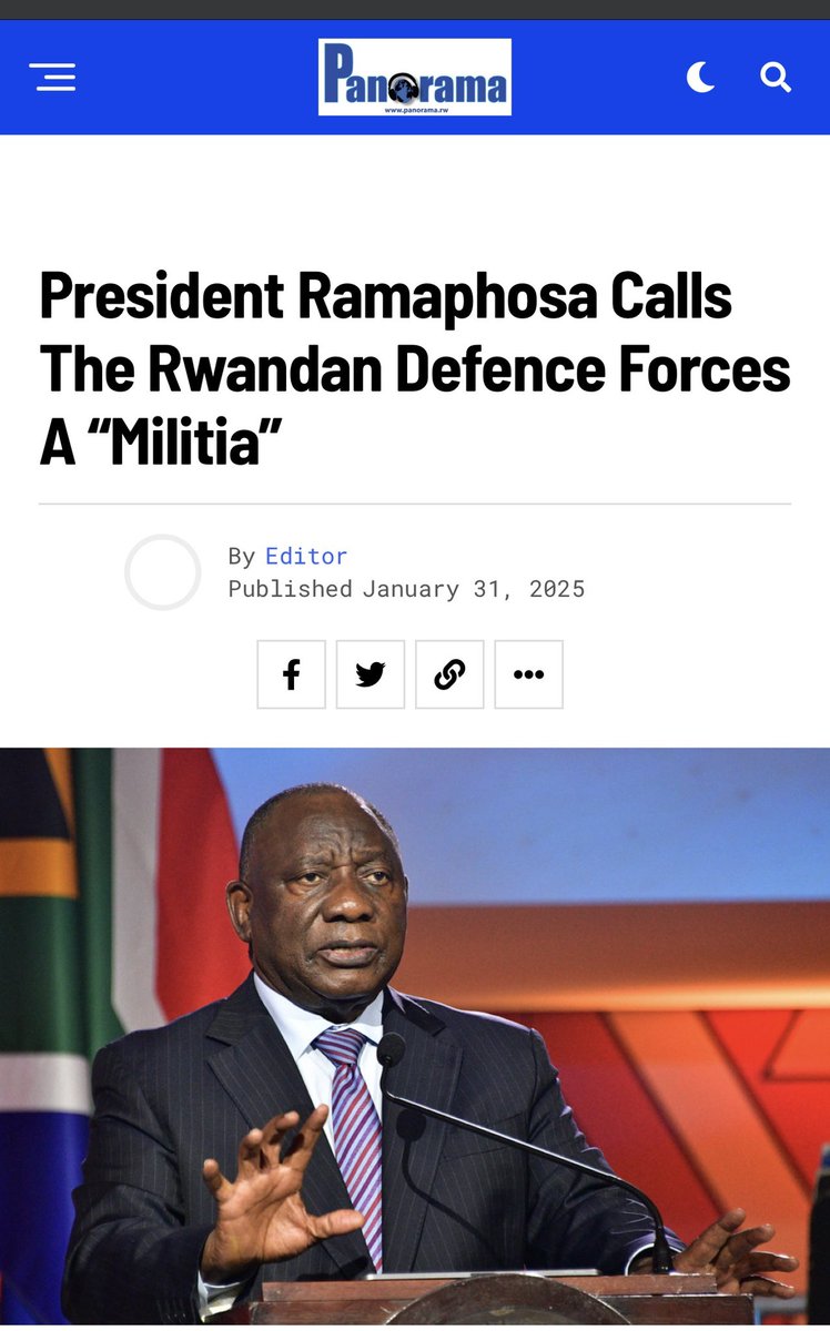 SambaYerodia's tweet photo. South Africa president was right to call RDF a "militia". The whole army has been sanctionned https://t.co/VcdHq2Hg6k