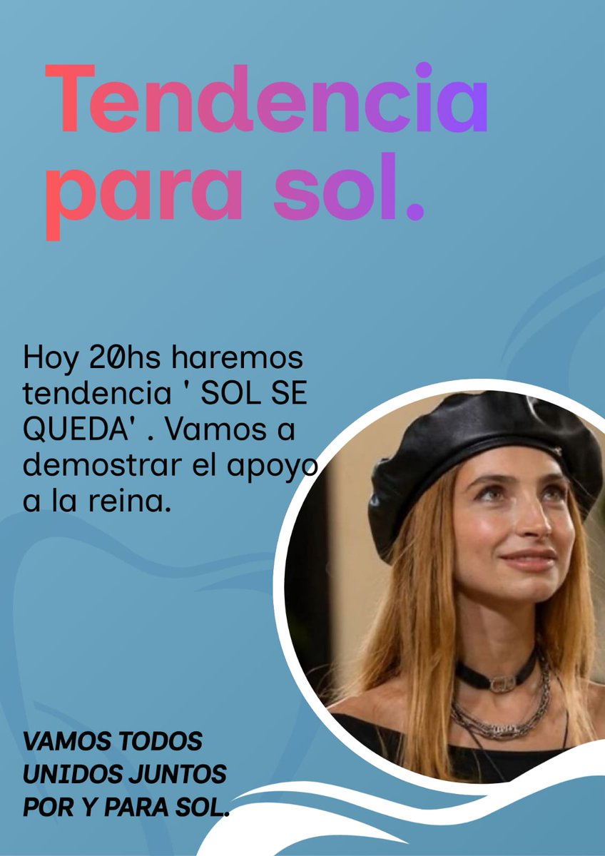 Support_Solange's tweet photo. El fandom #Solangista vuelve más fuerte para bancar esta noche a Solcito! Súmate con rt, citas, y comentarios. 

Usaremos 

SOL SE QUEDA

*importante*: 
no usar emojis, no usar números , no dar likes.
Si dar retweets a todo! 

Edit @__agussss_ gracias! https://t.co/2Fb2YaXKaY