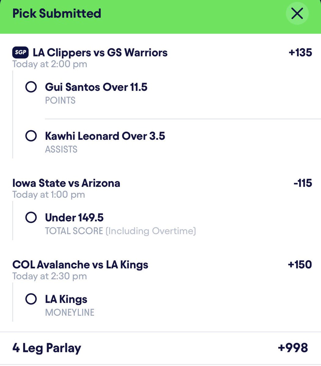 💎4 LEG LAY💎

+998💥

$20 giveaway to a random follower when we cash

Engage for good luck 🍀