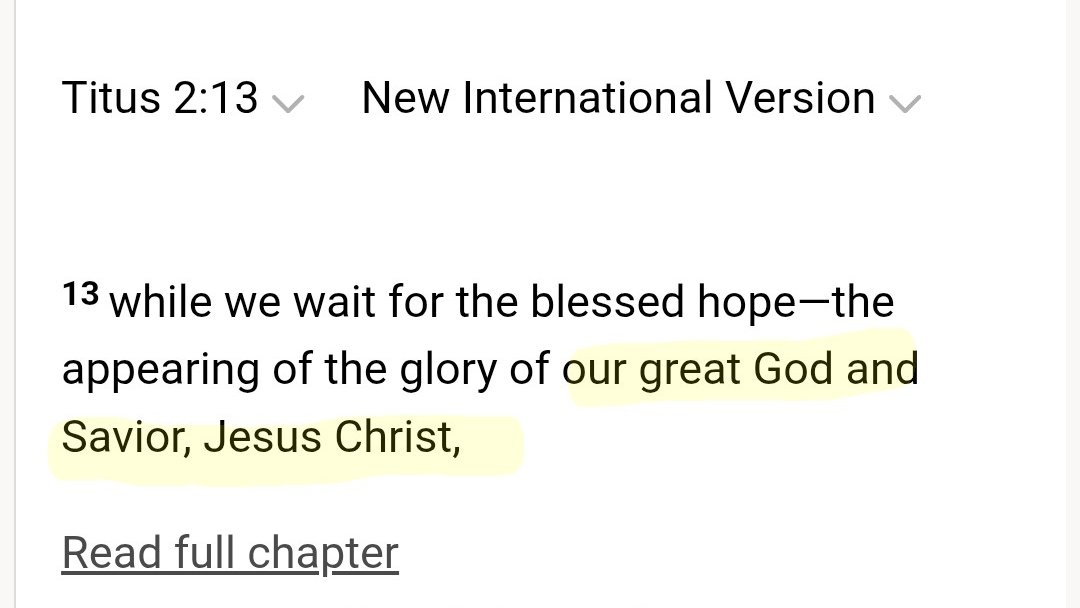 Truth_matters20's tweet photo. How do those "Christians" who say Jesus isn't God get past Titus 2:13? 🤔 https://t.co/wDWOrLp5D6