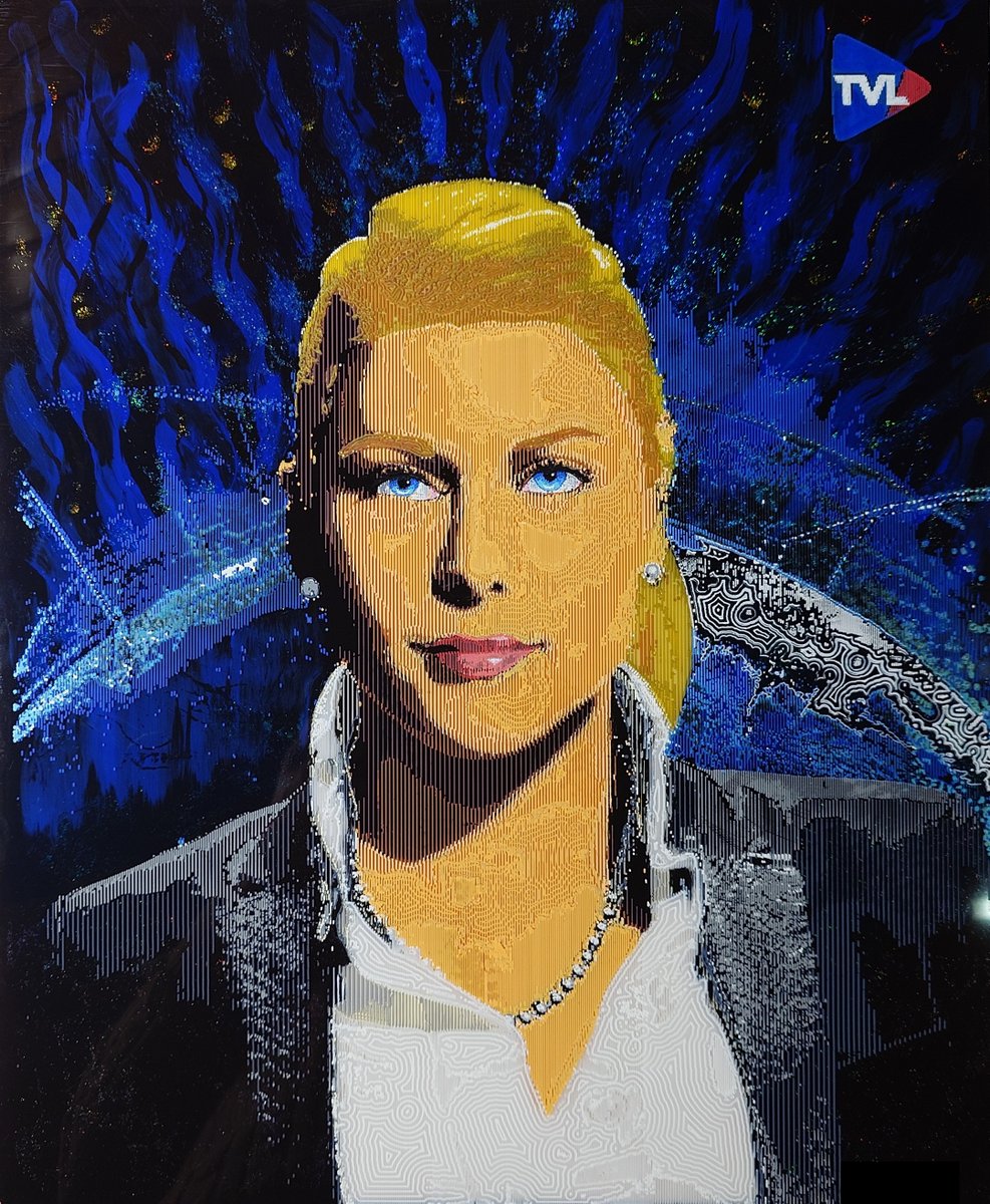 netic21's tweet photo. #portrait of #Eliseblaise #art #complotiste #conspiracy #journalist #tvl #complotism 
Acrylique 40x40 cm - 2025 https://t.co/VsKc51h5An