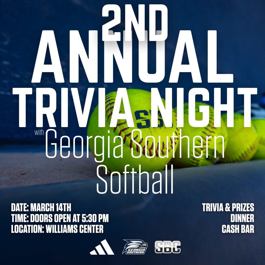GSAthletics_SB's tweet photo. Come join your Eagles for a night full of trivia, dinner, and hanging with the players! 

Link for the tickets below: https://t.co/uzyT0Dve9T

#HailSouthern https://t.co/a14NC4QSle