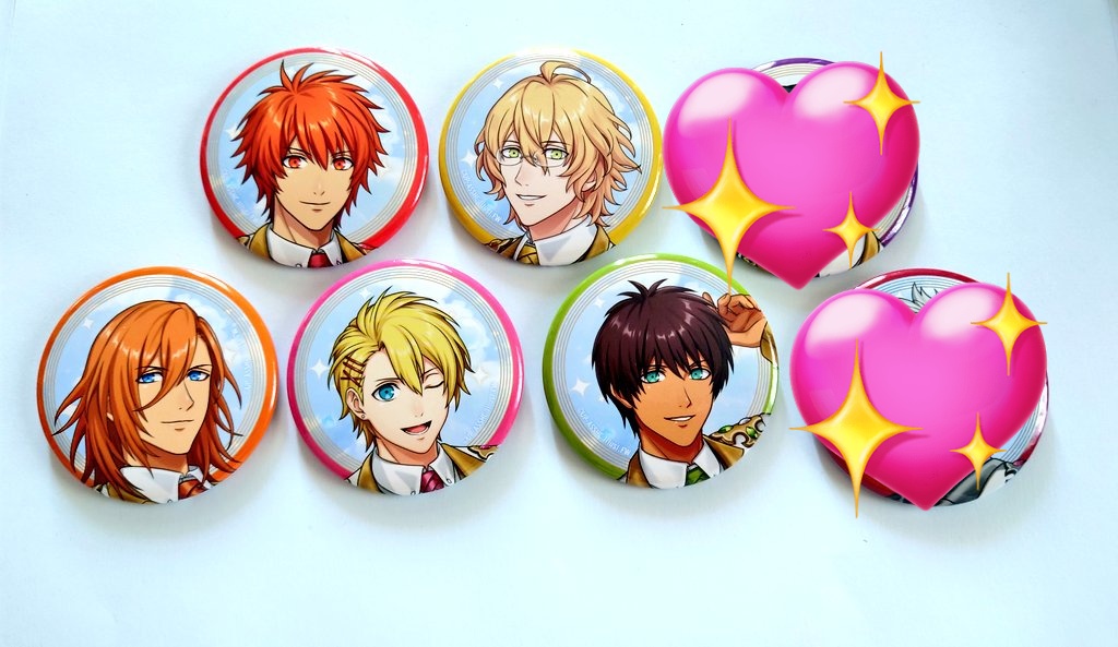 交換】うたプリ ASSHC 缶バッジ (譲)音也那月レン翔セシル (求)藍1嶺二