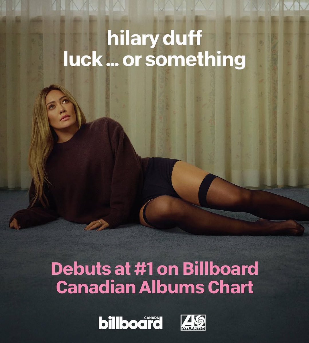 📈🇨🇦 Hilary Duff earns her fourth #1 album in Canada as ‘luck… or something’ debuts at #1 on the Billboard Canadian Albums Chart!

— ‘luck… or something’ is Hilary’s 6th Top 5 album in the country overall.