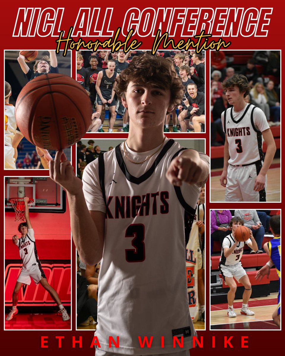 BoosterUnion's tweet photo. Congratulations to the Union Boys Basketball team who had six players earn NICL All Conference honors!  Great job players and coaches! (Post 2 of 2) #iahsbkb

2nd Team:  Cam Mullen
2nd Team:  Sawyer Spence
Honorable Mention:  Maddux DeWinter
Honorable Mention:  Ethan Winnike https://t.co/pxKsYhNNaI